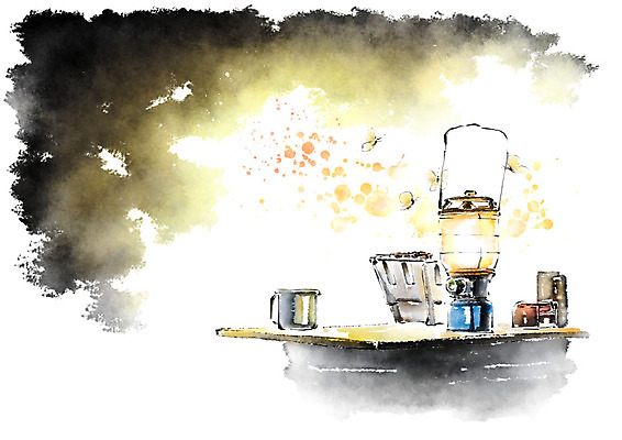 PSD 일러스트 캘리그라피 탁자 붓터치 사람없음 빛 랜턴 물병 물컵 번짐 나방 야외테이블 국내일러스트 가구 곤충 조명 컵 물통 파일형식 효과