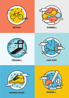 아이콘 운동화 사람없음 운동 자전거 아령 야구방망이 플랫 야구공 플랫아이콘 줄넘기 런닝머신 야구모자 2D아이콘 AI파일 모자_잡화 신발 공 건강 바이크 운동기구 야구용품 파일형식 벡터