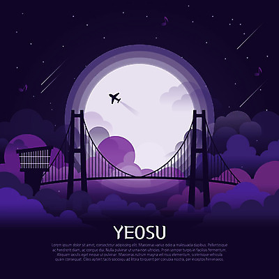 구름 아시아 음표 일러스트 비행기 한국 사람없음 관광지 세계 달 유성 신비 전망대 여수 랜드마크 이순신대교 국내일러스트 AI파일 자연요소 기호 나라 음악 여행 컨셉 항공교통 대중교통 다리_건축물 전라남도 파일형식 벡터