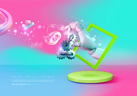 도형 PSD 편집이미지 과학 사람없음 빛 컬러풀 사각형 자료 기계 원형 고리 로봇 톱니바퀴 데이터베이스 로봇팔 AI_인공지능 이미지편집 컬러 파일형식