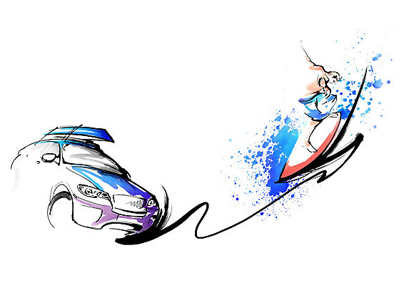 전신 PSD 남자 파도 바다 일러스트 캘리그라피 자동차 붓터치 한명 사람 성인 서핑보드 번짐 국내일러스트 1 육상교통 보드_스포츠 파일형식 효과