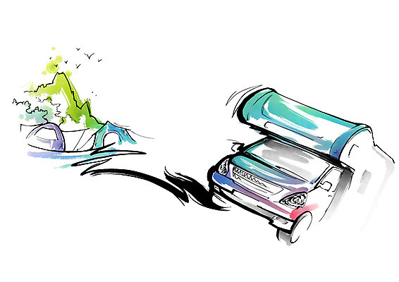 PSD 일러스트 캘리그라피 자동차 붓터치 산 텐트 사람없음 숲 캠핑카 국내일러스트 육상교통 캠핑도구 파일형식