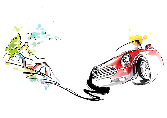 PSD 일러스트 캘리그라피 자동차 붓터치 산 텐트 사람없음 야외 숲 오픈카 국내일러스트 육상교통 승용차 캠핑도구 파일형식