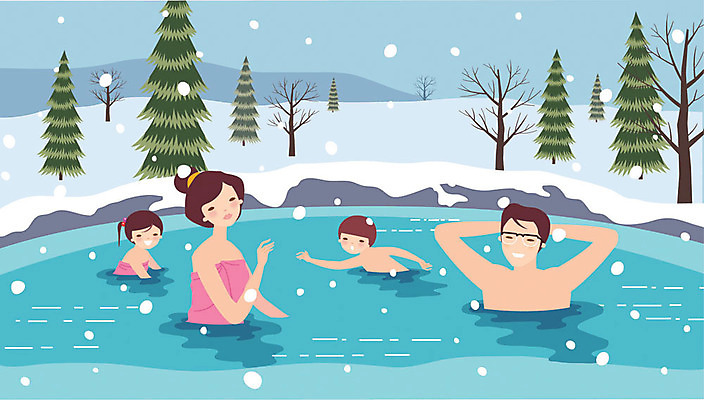 나무 여자 남자 어린이 겨울 일러스트 가족 엄마 따뜻함 사랑 사람 여러명 상반신 성인 야외 부모 온천 화목 눈 아빠 즐거움 노천탕 겨울풍경 국내일러스트 AI파일 자연요소 식물 계절 감정 다수 컨셉 관계 날씨 풍경 스파 파일형식 벡터