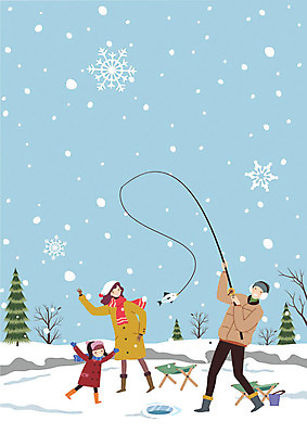 전신 나무 여자 남자 어린이 겨울 일러스트 가족 엄마 낚시 따뜻함 사랑 어류 사람 성인 야외 세명 부모 화목 눈 아빠 낚싯대 양동이 즐거움 빙판 얼음낚시 야외의자 국내일러스트 AI파일 자연요소 식물 계절 감정 컨셉 의자 관계 레저 날씨 수중동물 낚시용품 파일형식 벡터