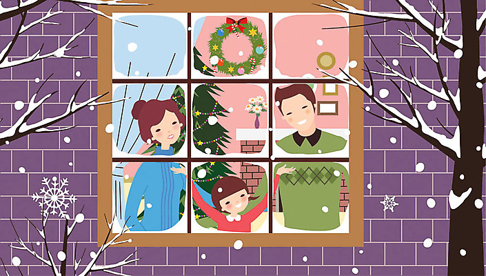 나무 응시 여자 남자 어린이 벽 겨울 일러스트 창문 가족 엄마 따뜻함 사랑 서기 미소 사람 풍경 상반신 성인 세명 부모 크리스마스트리 화목 눈 아빠 창가 즐거움 창밖 크리스마스리스 겨울풍경 국내일러스트 AI파일 자연요소 식물 시선 계절 감정 컨셉 크리스마스 관계 모션 날씨 표정 화환 파일형식 벡터