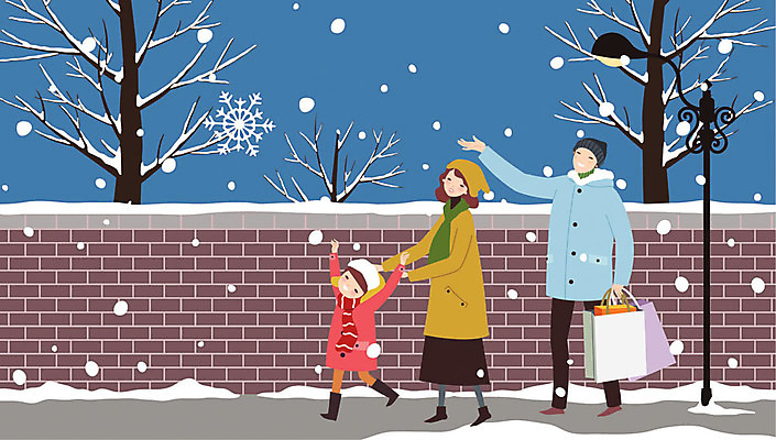 전신 나무 여자 남자 어린이 겨울 가로등 일러스트 가족 엄마 거리 따뜻함 사랑 미소 사람 성인 야외 세명 담장 쇼핑 부모 쇼핑백 화목 눈 아빠 즐거움 외출 국내일러스트 AI파일 자연요소 식물 계절 공공시설 감정 컨셉 가방 관계 날씨 표정 파일형식 벡터