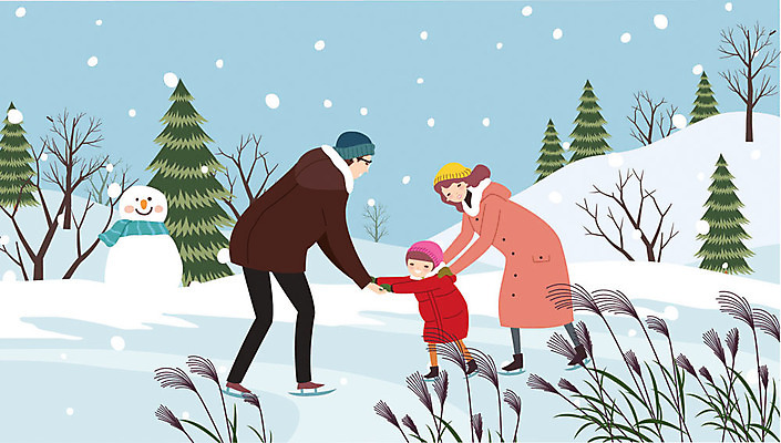 전신 나무 여자 남자 어린이 겨울 일러스트 가족 눈사람 엄마 따뜻함 갈대 사랑 사람 성인 야외 세명 부모 손잡기 얼음 화목 스케이트 눈 아빠 언덕 즐거움 겨울풍경 국내일러스트 AI파일 자연요소 식물 계절 감정 스포츠용품 컨셉 관계 모션 날씨 풍경 파일형식 벡터