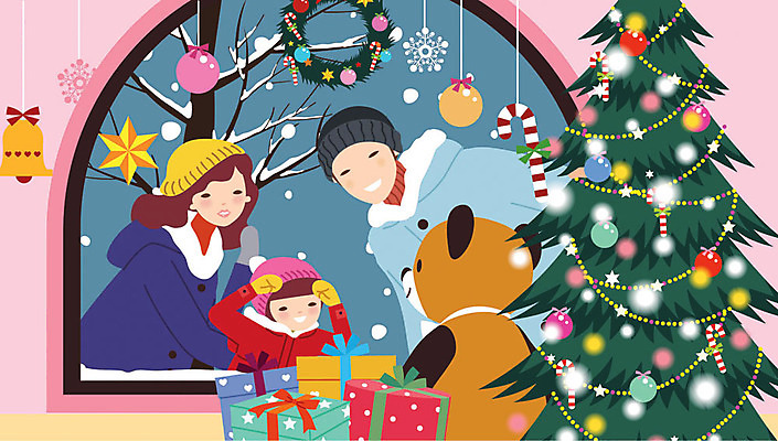 여자 남자 어린이 겨울 일러스트 창문 가족 엄마 실내 따뜻함 사랑 사람 상반신 성인 장식 세명 선물상자 부모 크리스마스트리 상점 화목 곰인형 아빠 구경 즐거움 장난감가게 별장식 오너먼트 크리스마스리스 국내일러스트 AI파일 계절 감정 별 인형 컨셉 크리스마스장식 크리스마스 관계 선물 내부 상자 화환 파일형식 벡터