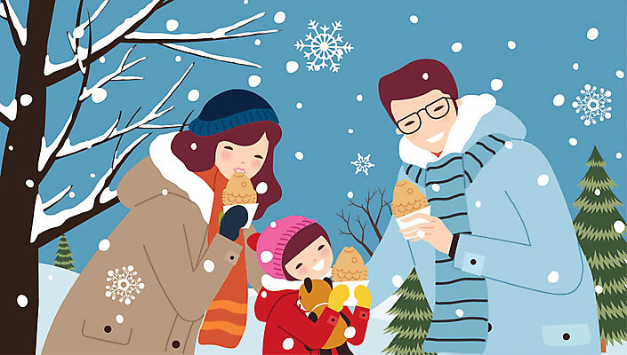 나무 응시 여자 남자 어린이 겨울 일러스트 가족 엄마 따뜻함 사랑 미소 사람 상반신 성인 야외 세명 부모 화목 눈 아빠 먹기 즐거움 군것질 붕어빵 국내일러스트 AI파일 자연요소 식물 시선 계절 감정 빵 컨셉 관계 모션 날씨 디저트 표정 겨울간식 파일형식 벡터