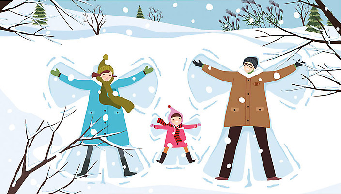 전신 나무 여자 남자 어린이 겨울 일러스트 장난 가족 놀이 엄마 팔벌리기 따뜻함 사랑 사람 성인 야외 세명 부모 설원 화목 눈 아빠 즐거움 천사모양 겨울풍경 국내일러스트 AI파일 자연요소 모양 식물 계절 감정 컨셉 관계 모션 날씨 눈_날씨 풍경 파일형식 벡터