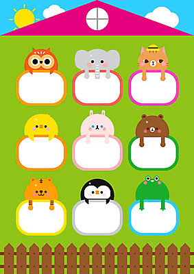 구름 교육 일러스트 곰 코끼리 병아리 개구리 사람없음 건물 울타리 컬러풀 태양 고양이 유치원 토끼 호랑이 펭귄 부엉이 국내일러스트 AI파일 자연요소 동물 건축물 컬러 포유류 조류 양서류 담장 반려동물 파일형식 벡터