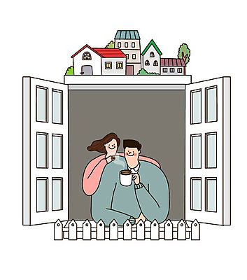 커플 여자 남자 행복 커피 일러스트 창문 가족 주택 사랑 미소 사람 상반신 성인 두명 희망 기쁨 머그컵 마시기 창가 복지 즐거움 백허그 국내일러스트 AI파일 감정 음료 관계 모션 포옹 표정 건물 컵 사회이슈 파일형식 벡터