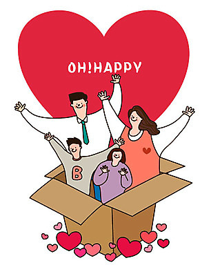 여자 남자 행복 어린이 일러스트 가족 선물 사랑 미소 사람 여러명 상반신 성인 선물상자 손들기 희망 기쁨 하트 복지 즐거움 국내일러스트 AI파일 모양 감정 다수 관계 모션 표정 상자 사회이슈 파일형식 벡터