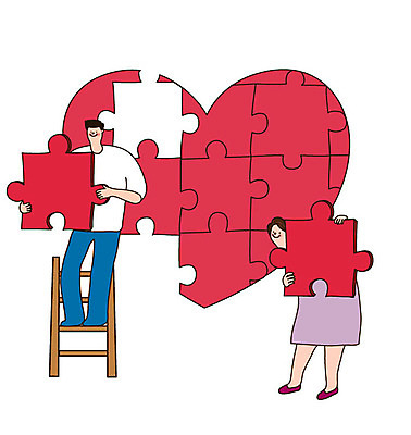 전신 부부 커플 여자 남자 행복 일러스트 사다리 가족 사랑 미소 사람 성인 두명 희망 기쁨 하트 퍼즐 즐거움 맞추기 국내일러스트 AI파일 모양 감정 관계 모션 표정 도구 파일형식 벡터