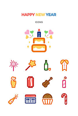 아이콘 행복 별 악기 초 술병 새해 맥주 폭죽 사탕 사람없음 파티 귀여움 케이크 축제 거품 기타 건반 피아노 샴페인 콜라 맥주잔 머핀 해피뉴이어 소주 지팡이모양 아기자기 2D아이콘 AI파일 자연요소 모양 감정 음악 빵 컨셉 술잔 현악기 병_용기 디저트 주류 이벤트 새해인사 건반악기 탄산음료 파일형식 벡터