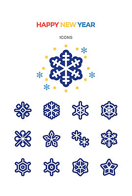 아이콘 행복 겨울 새해 눈꽃 사람없음 귀여움 눈 눈송이 해피뉴이어 스노우 아기자기 2D아이콘 AI파일 자연요소 계절 감정 컨셉 날씨 눈_날씨 새해인사 파일형식 벡터
