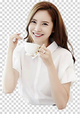 편집이미지 여자 여유 커피 티타임 한명 미소 앉기 상반신 성인 앞모습 30대 한국인 PNG 성인여자한명만 편집소스 1 감정 음료 뷰포인트 모션 휴식 표정 사람 동양인 장년 여자한명만 성인여자만 파일형식