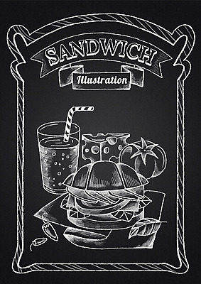 PSD 리본 음료 음식 토마토 일러스트 고추 나뭇잎 치즈 프레임 샌드위치 사람없음 칠판 초크 초크일러스트 초크아트 국내일러스트 잎 채소 유제품 그림 파일형식