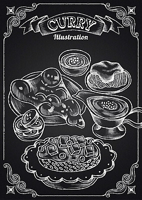 PSD 리본 일러스트 프레임 사람없음 칠판 난 초크 피클 초크일러스트 초크아트 카레 소스통 국내일러스트 음식 통 소스_음식 그림 절임 파일형식