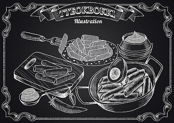 PSD 리본 음식 포크 일러스트 고추 프레임 도마 수저 사람없음 계란 칠판 항아리 고추장 냄비 떡볶이 초크 초크일러스트 초크아트 삶은계란 국내일러스트 식기 채소 주방용품 알 도자기 양념 솥 계란요리 분식 그림 파일형식