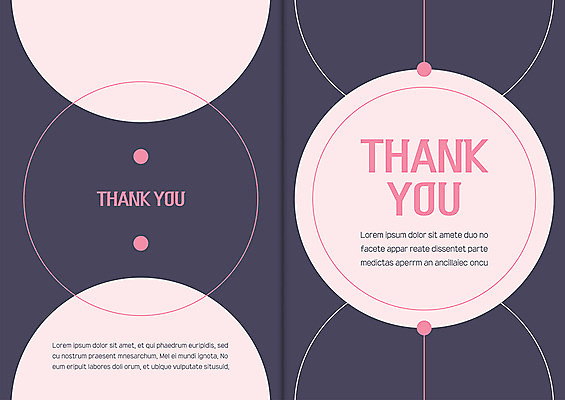 템플릿 분홍색 카드템플릿 사람없음 보라색 원형 감사카드 레이아웃 감사 이미지템플릿 AI파일 카드프레임 도형 감정 컬러 카드_감사 프레임 파일형식 벡터