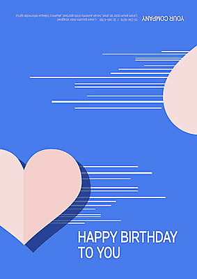 템플릿 분홍색 카드템플릿 선물 사람없음 파란색 귀여움 하트 축하 생일 편지 레이아웃 감사 생일축하 해피버스데이 이미지템플릿 AI파일 카드프레임 모양 기념일 감정 컬러 컨셉 카드_감사 프레임 파일형식 벡터