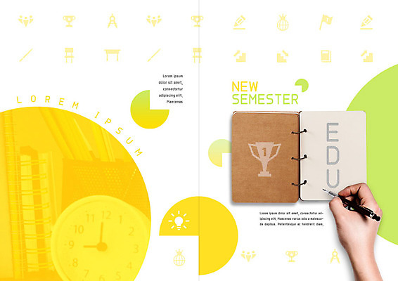 PSD 템플릿 표지디자인 북디자인 손 출판디자인 교육 표지 리플렛 북커버 전구 팜플렛 신체부위 초록색 펜 노란색 다이어리 공책 자명종 기록 우승 샤프 트로피 신학기 이미지템플릿 시계 컬러 문구용품 사람 필기구 사무용품 알람 최고 상_우승 파일형식