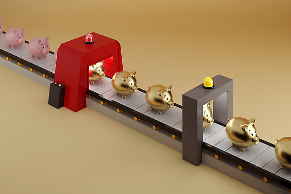 PSD 편집이미지 백그라운드 공장 새해 사람없음 컬러풀 3D소스 3D 작업 돼지 디지털합성 변신 컨베어밸트 2019년 편집소스 기해년 황금돼지 편집3D 컬러 포유류 공업 기계 연도 파일형식