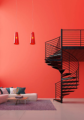 PSD 편집이미지 화분 컬러 백그라운드 거실 탁자 전등 조명 사람없음 인테리어 소파 유행 계단 카펫 디지털합성 책더미 리빙코랄 이미지편집 디자인 가구 의자 책 무더기 파일형식 트랜드컬러 코랄