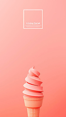 PSD 편집이미지 컬러 백그라운드 패턴 사람없음 유행 3D 공백 디지털합성 콘아이스크림 소프트아이스크림 리빙코랄 이미지편집 편집3D 무늬 아이스크림 파일형식 트랜드컬러 코랄