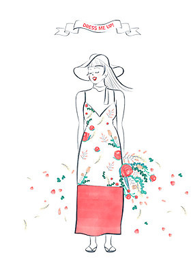 전신 PSD 원피스 여자 꽃잎 꽃다발 일러스트 나뭇잎 수채화 한명 미소 들기 사람 성인 봄 챙모자 성인여자한명만 국내일러스트 모자_잡화 1 옷 계절 꽃 잎 모션 표정 여자한명만 성인여자만 파일형식