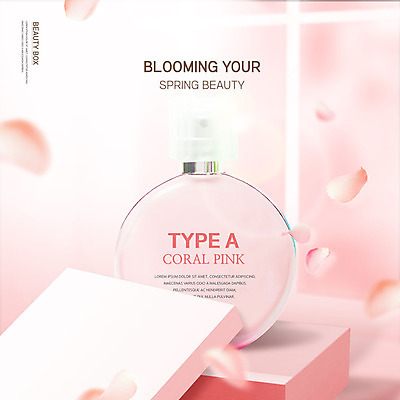 PSD 편집이미지 꽃잎 꽃 분홍색 유리병 따뜻함 사람없음 상자 뷰티 봄 화장품 용기 향수 향기 낙화 흩날리기 이미지편집 식물 그릇 계절 컬러 모션 병_용기 냄새 파일형식