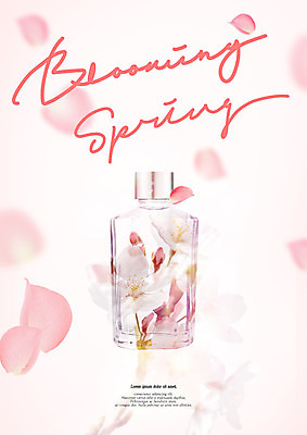 PSD 편집이미지 꽃잎 꽃 분홍색 따뜻함 사람없음 뷰티 봄 화장품 벚꽃 향수 향기 스킨 낙화 카피스페이스 흩날리기 이미지편집 식물 계절 컬러 모션 공백 냄새 파일형식