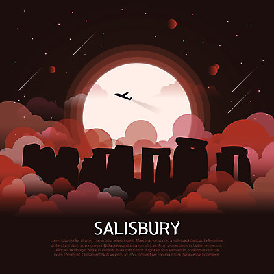 구름 유럽 여행 일러스트 영국 비행기 사람없음 빨간색 관광지 세계 행성 달 유성 신비 랜드마크 솔즈베리 스톤헨지 국내일러스트 AI파일 자연요소 나라 컬러 컨셉 항공교통 대중교통 우주 파일형식 벡터