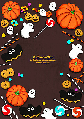 PSD 행복 일러스트 호박 막대사탕 사탕 이벤트 사람없음 장식 과자 초콜릿 검은색 주황색 할로윈 흰색 유령 박쥐 젤리 국내일러스트 감정 컬러 채소 포유류 디저트 파일형식