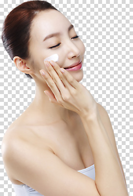 편집이미지 여자 한명 미소 사람 상반신 20대 성인 옆모습 화장 눈감음 한국인 크림 바르기 로션 PNG 의료성형뷰티 성인여자한명만 1 뷰포인트 모션 표정 동양인 청년 뷰티 화장품 여자한명만 성인여자만 파일형식