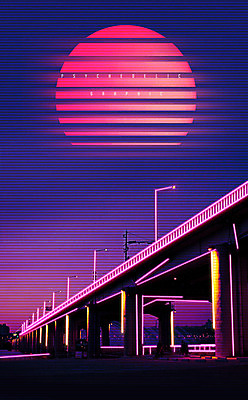 PSD 편집이미지 도로 분홍색 야경 가로등 사람없음 빛 컬러풀 보라색 달 도시 화려 모던 네온 가교 이미지편집 자연요소 건축물 공공시설 길 컬러 컨셉 교통시설 야간 파일형식 풍경_경치