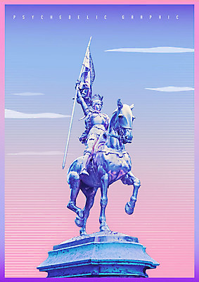 PSD 편집이미지 해외 해외건축 하늘 사람없음 컬러풀 동상 조각상 말_동물 화려 모던 석상 그라데이션 이미지편집 건축 컬러 컨셉 포유류 조형물 기념물 파일형식