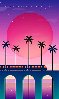 PSD 편집이미지 하늘 풍경 해변 사람없음 여름 컬러풀 야자수 일몰 여름풍경 기차 달 화려 신비 모던 그라데이션 가교 이미지편집 자연요소 나무 건축물 계절 육상교통 바다 컬러 컨셉 대중교통 노을 파일형식 여름_계절