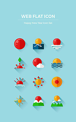 구름 아이콘 행복 바다 하늘색 날씨 새해 산 사람없음 빛 태양 일출 해피뉴이어 2D아이콘 AI파일 자연요소 감정 파란색 노을 새해인사 파일형식 벡터