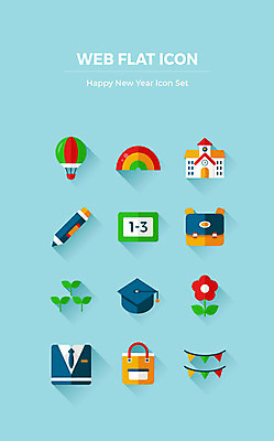 아이콘 꽃 행복 교복 하늘색 무지개 가방 학사모 학교 새해 책가방 사람없음 연필 새싹 열기구 입학 시작 해피뉴이어 가랜드 신발주머니 학급 2D아이콘 AI파일 자연요소 식물 모자_잡화 잡화 옷 교육 감정 졸업 항공교통 학용품 파란색 필기구 새해인사 파티용품 파일형식 벡터