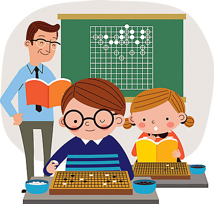 전신 학생 여자 남자 어린이 일러스트 교실 수업 사람 상반신 성인 책 세명 교사 칠판 즐거움 바둑 바둑알 바둑판 방과후 국내일러스트 AI파일 직업 교육 감정 학교 놀이 파일형식 벡터