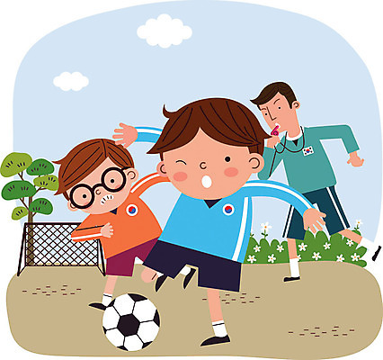 전신 나무 구름 학생 남자 꽃 어린이 일러스트 축구공 수업 사람 성인 세명 운동복 교사 축구 운동장 호루라기 골대 즐거움 체육시간 방과후 국내일러스트 AI파일 자연요소 식물 직업 옷 교육 감정 공 축구용품 스포츠시설 구기 공간 파일형식 벡터