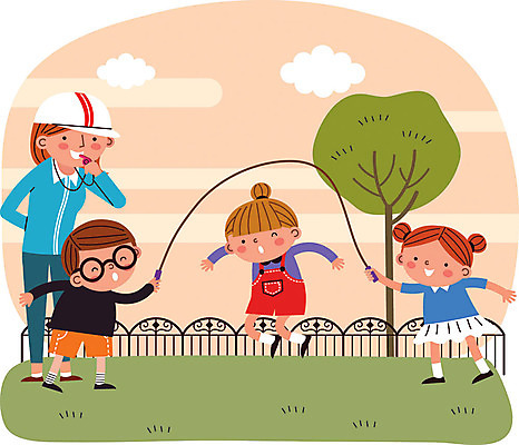 전신 나무 구름 공원 여자 남자 어린이 일러스트 수업 사람 잔디 여러명 성인 울타리 운동 호루라기 즐거움 줄넘기 체육시간 방과후 국내일러스트 AI파일 자연요소 식물 공공시설 교육 감정 다수 건강 담장 파일형식 벡터