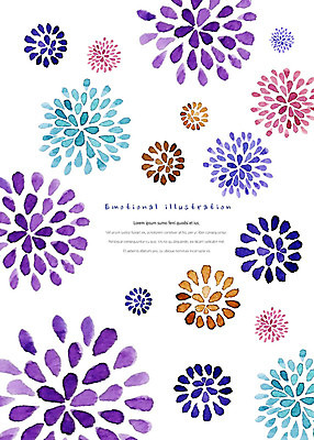 PSD 일러스트 수채화 불꽃놀이 따뜻함 사람없음 컬러풀 감성 국내일러스트 컬러 컨셉 놀이 파일형식