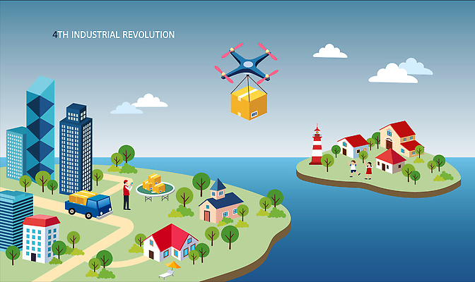 전신 여자 남자 어린이 바다 섬 일러스트 자동차 주택 사람 빌딩 성인 세명 마을 트럭 정보 도시 배송 드론 바이오 핵융합 사물인터넷 4차산업 자율주행 빅데이터 AI_인공지능 국내일러스트 AI파일 산업 육상교통 정보기술 건물 운전 물리 파일형식 벡터