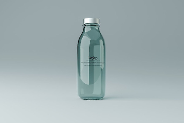 PSD 편집이미지 회색배경 유리병 사람없음 한개 3D소스 3D 투명 우유병 디지털합성 빈병 목업 편집3D 1 백그라운드 병_용기 회색 우유 파일형식