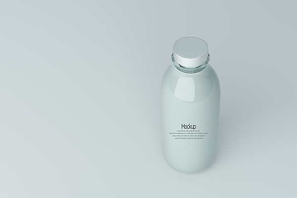PSD 편집이미지 회색배경 유리병 사람없음 한개 3D소스 3D 우유 우유병 디지털합성 목업 편집3D 1 백그라운드 병_용기 유제품 회색 파일형식