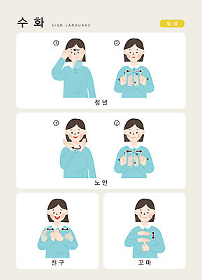 문자 여자 노년 일러스트 손가락 커뮤니케이션 한명 사람 손짓 상반신 청년 성인 한글 일상 친구 표현 소통 지문자 청각장애인 국내일러스트 AI파일 1 손 컨셉 관계 모션 라이프 장애인 수화 파일형식 벡터